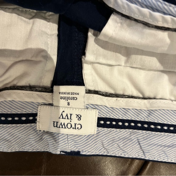 Crown & Ivy three pair of women’s shorts Caroline cut size 8 tan are NWT - Picture 9 of 10